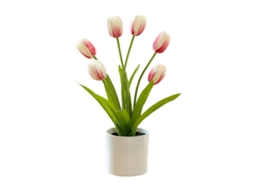 Laxiscreed Flor Artificial De Tulipa Com Seis Cabeças Em Champagne Para Decoração De Casa