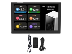 Tela Mini Ips de 5 Polegadas 800x480 Monitor de Dados Usb Type C para Pc Aida64 Preto