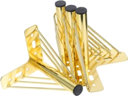 Kallory Conjunto De 4 Pés Metálicos Para Móveis Com Almofadas Antirruído, Resistentes, Para Sofás, Armários E Mesas