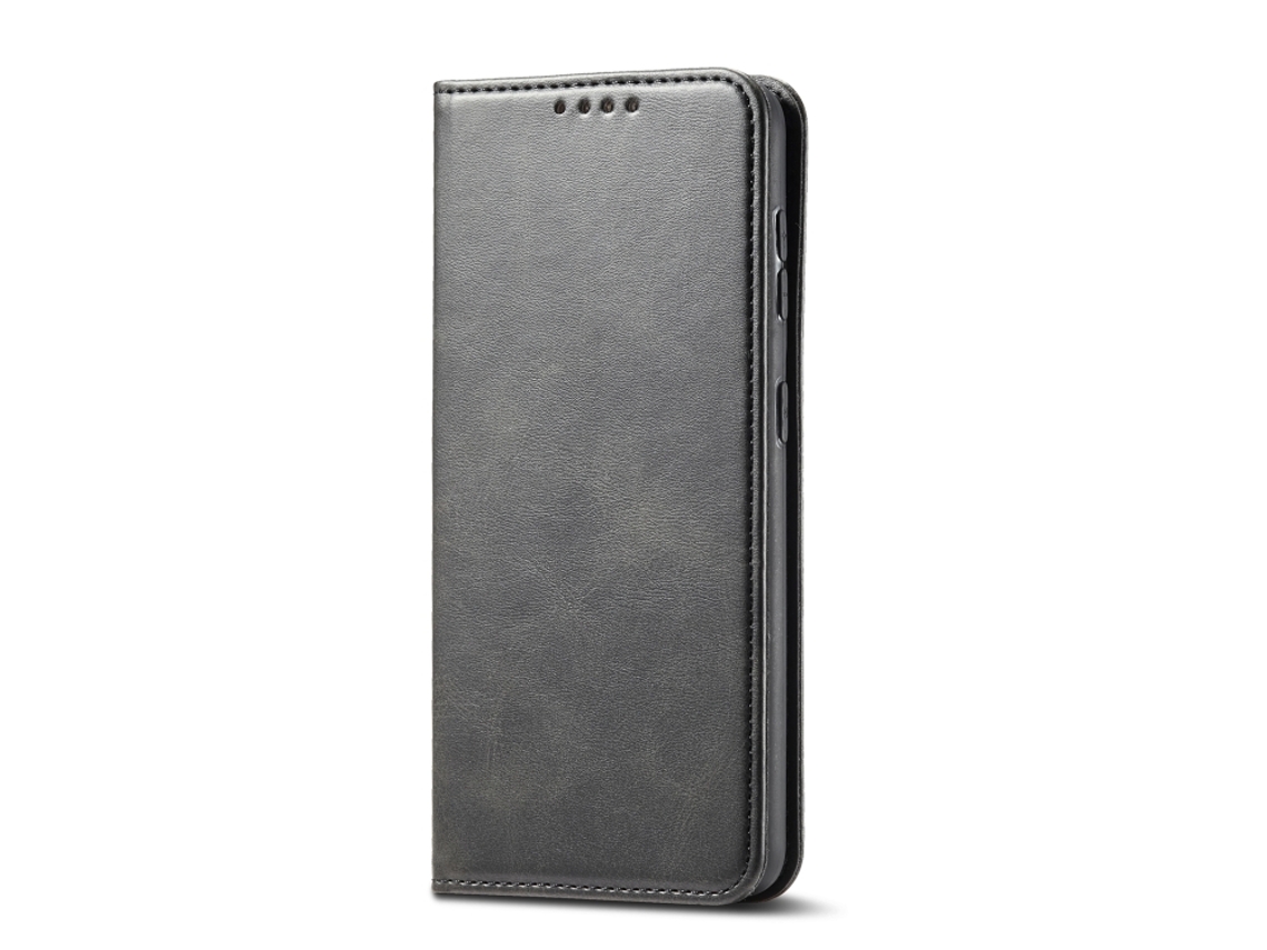 Capa Para Xiaomi Redmi Note 12 Turbo/poco F5 Bezerro Textura Magnética Caixa De Couro Flip Horizontal Com Titular E Cartão Slots Carteira Preto