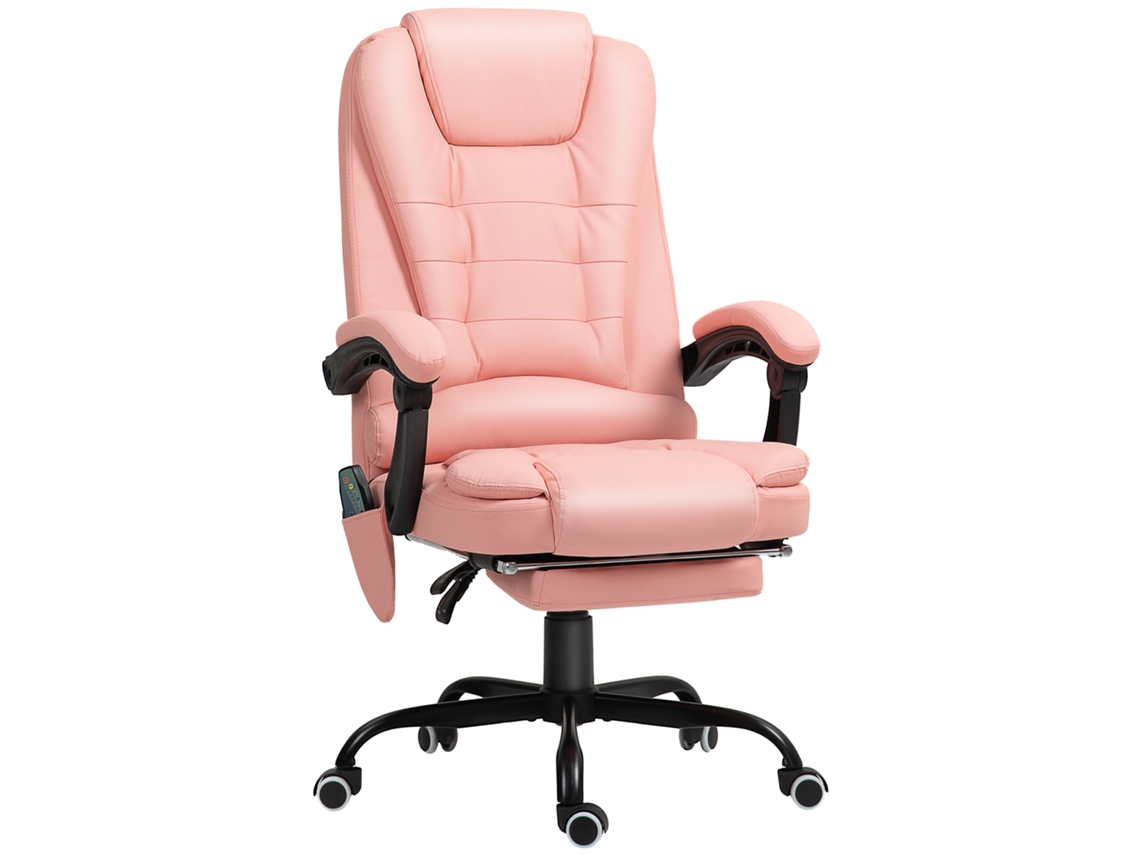 Cadeira Escritório Rosa, Massagem 7 Pontos, Reclinável, Controle Remoto, 120kg.-mhy