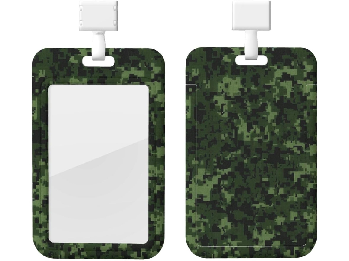 Porta Crachá Com Cordão, À Prova D Água, Plástico, Verde Militar, Camuflagem Digital, Crachás, Porta Crachá
