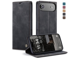 Capa Multifuncional Horizontal Flip Para Iphone 17 Air Em Couro.