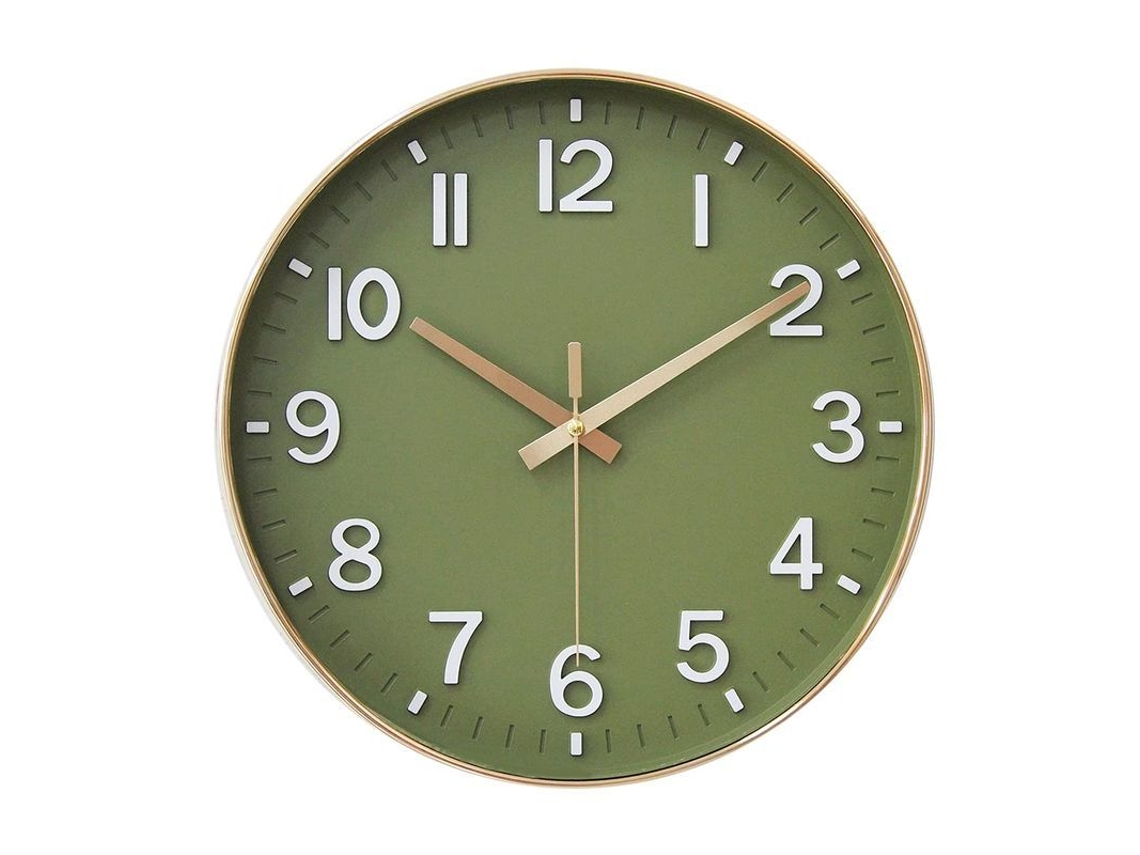 2026-reloj De Parede 12 Polegadas Silencioso Sem Tique-taque (verde Dourado)