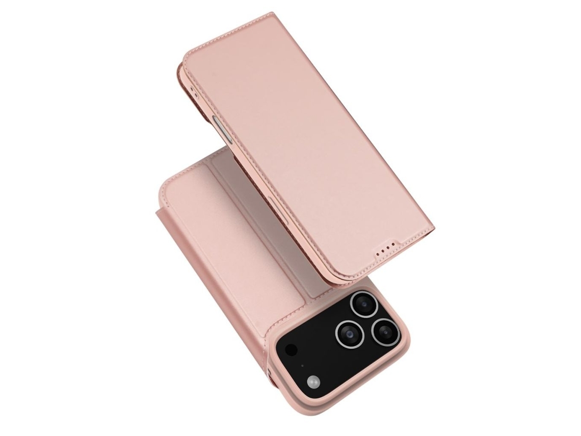 Capa Dux Ducis Para Iphone 17 Pro Max Com Suporte - Rosa