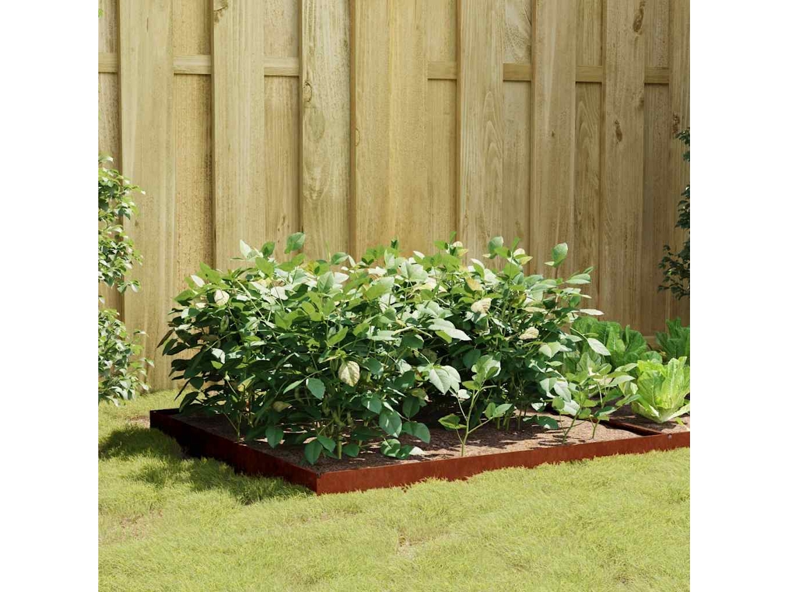 Vidaxl Canteiro Elevado De Jardim 100x100x18,5 Cm Aço Corten