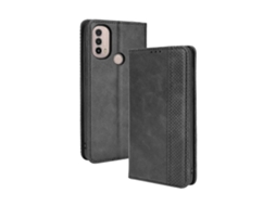 Capa De Couro Horizontal Com Textura Crazy Horse Retrô E Fecho Magnético Para Motorola Moto E40 / E30 / E20, Com Suporte, Compartimentos Para Cartões