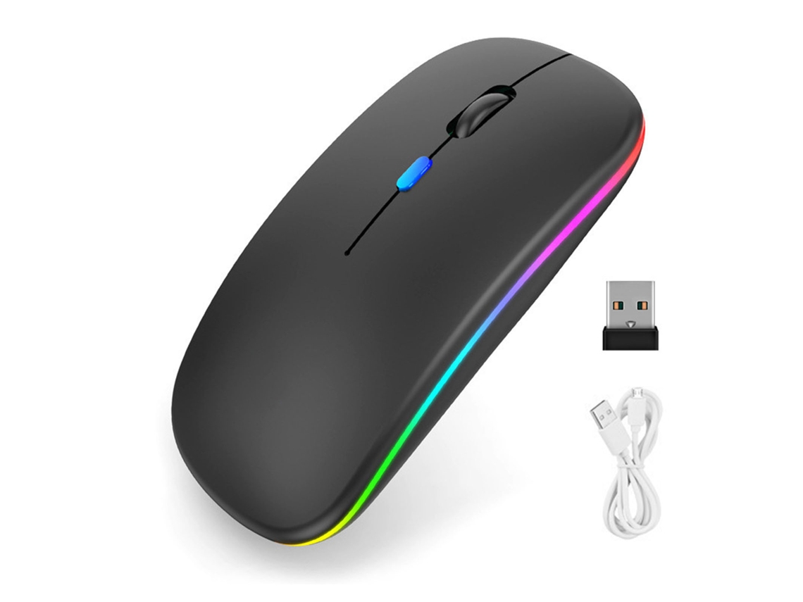 Aetheria mouse Sem Fio 2.4g e Bt Recarregável 3 Dpi Silencioso Mini Design Plástico Preto para Casa e Escritório