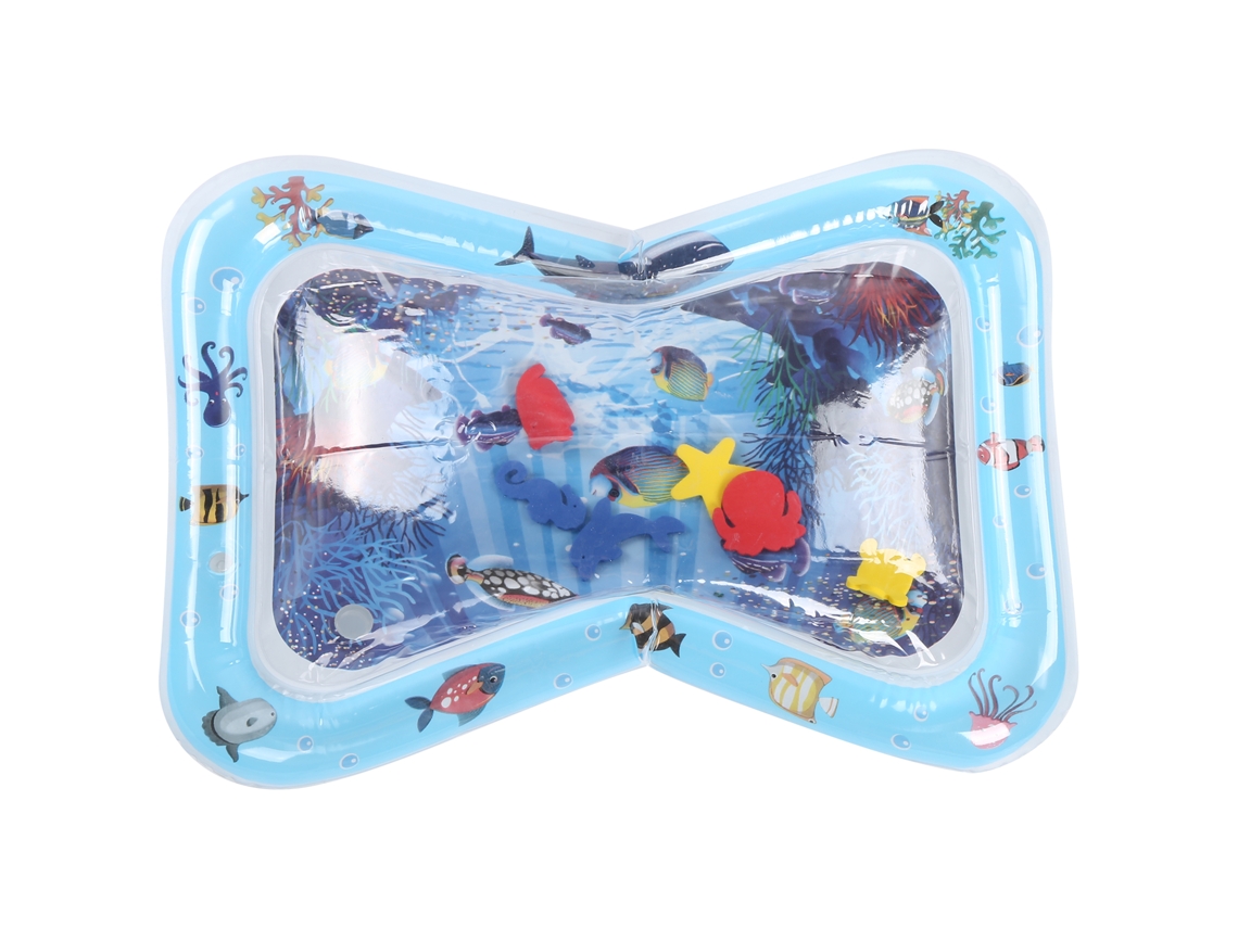 Tapete De Água Inflável Para Bebê Com Criaturas Marinhas Brincadeira De Verão Pvc 67x47cm