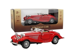 Mali carro de Brinquedo Vintage com Luz e Som Modelo de Carro de Puxar para Trás Vermelho