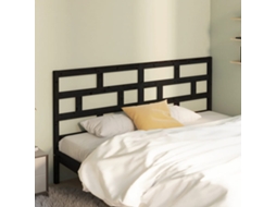 Vidaxl Cabeceira De Cama 186x4x100 Cm Pinho Maciço Preto