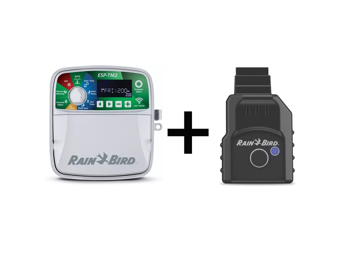 Programador RAIN BIRD ESP-TM2 6 estações externas Módulo LNK Wifi O programador de irrigação ESP-TM2 é a opção perfeita para instalações