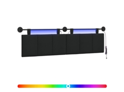 Conjunto 1 Cabeceira Suspensa Vidaxl Preto Veludo (190 X 55 X 5 Cm)
