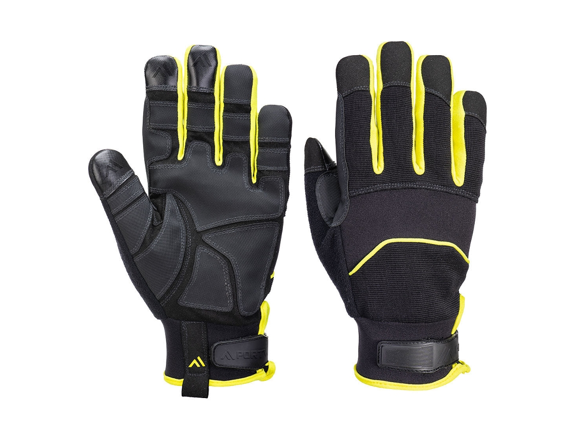 Luva Resistente A Picadas De Agulhas Proteção Superior / Preto Amarelo / S Portwest