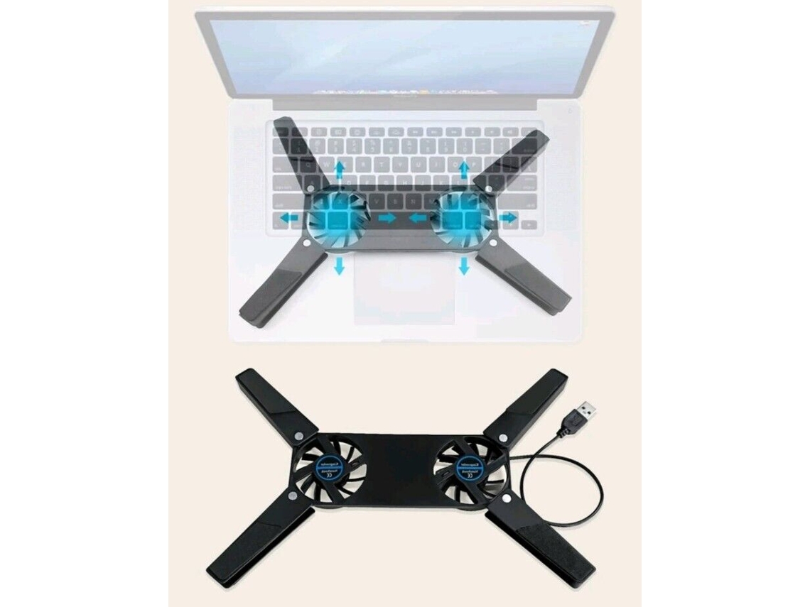 Preto2item Usb 2almofada De Resfriamento Com Ventilador Dobrávelaplica-se A 7polegada - 15polegada Pccomputador Portátil SUNNY SPACES