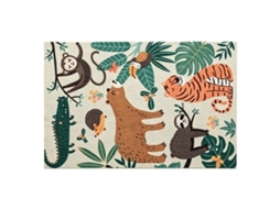 Tapete com Estampado de Selva, Fácil de Limpar, 120x160cm, com Base Antiderrapante. BAGOLY
