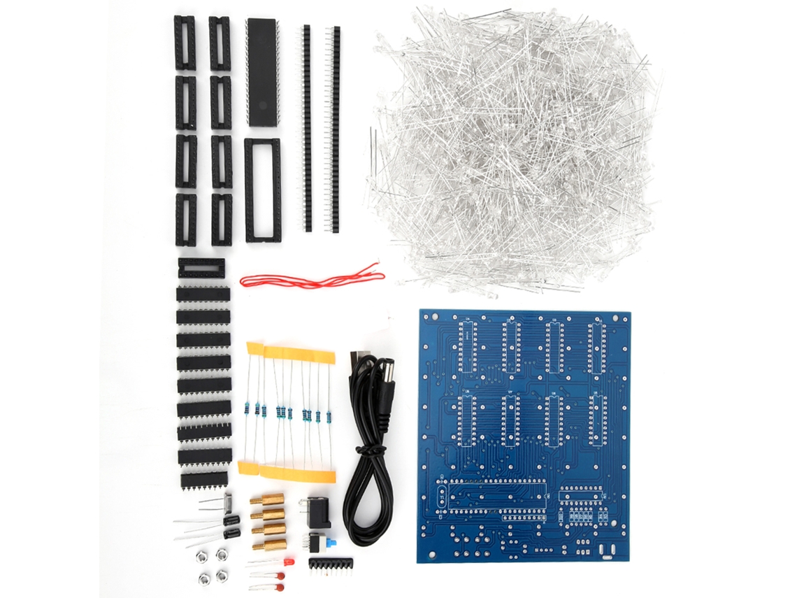 Kit Diy De Luz Led Com Placa De Circuito 3d 8x8x8cm