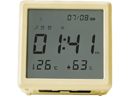 Despertador Infantil Com Tela Led E Visor De Temperatura, Umidade E Calendário