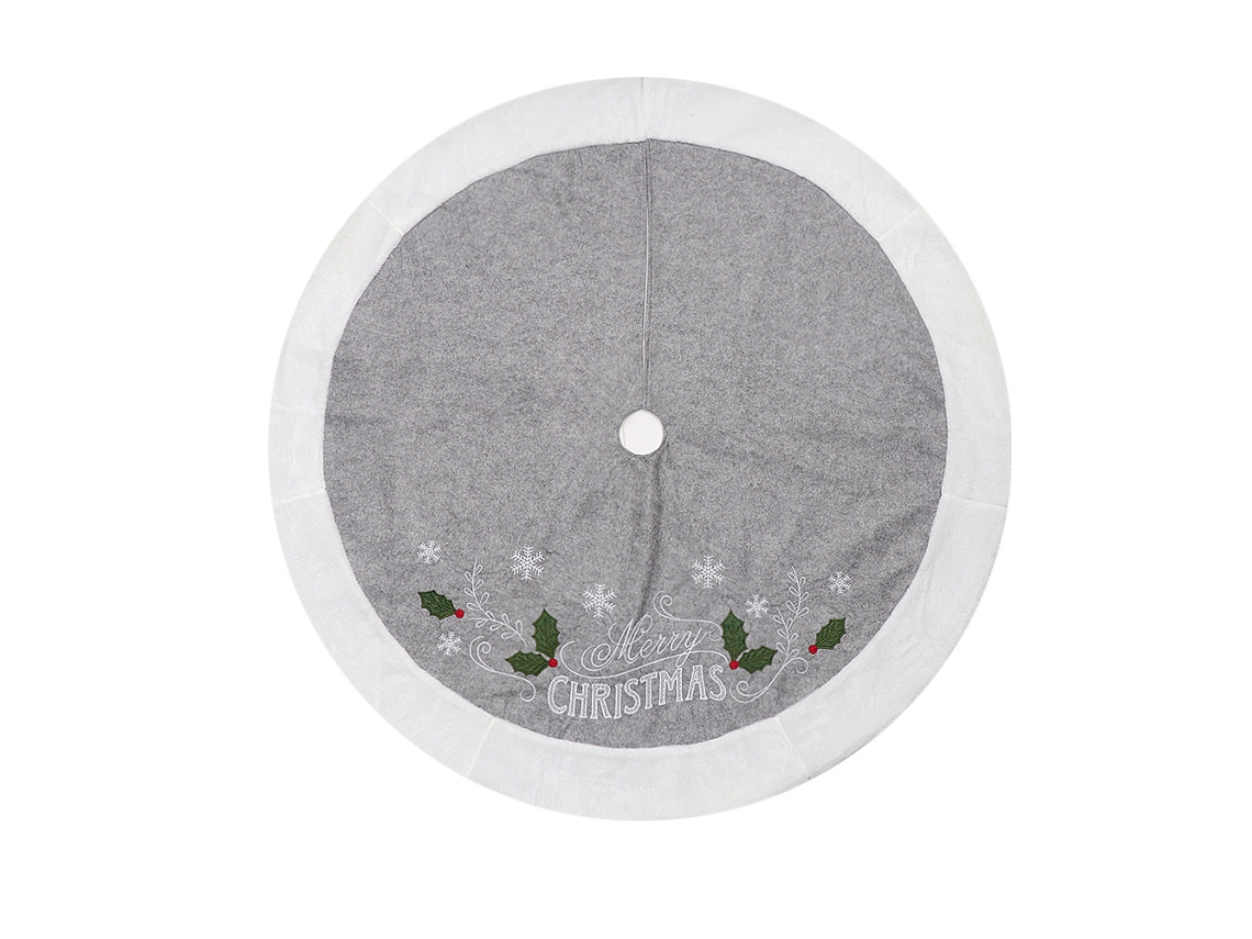 Saia Para Árvore De Natal Cinza, Decoração De Natal feliz Natal (48 Polegadas)-aquaforge