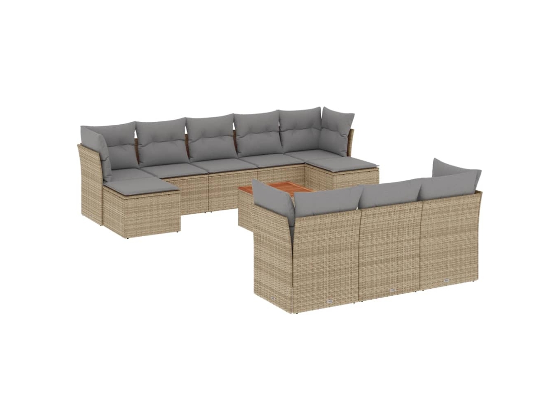 Garden Sofa Set, Garden Sofa Sets Vidaxl Bege Rattan / Vime (n/a)