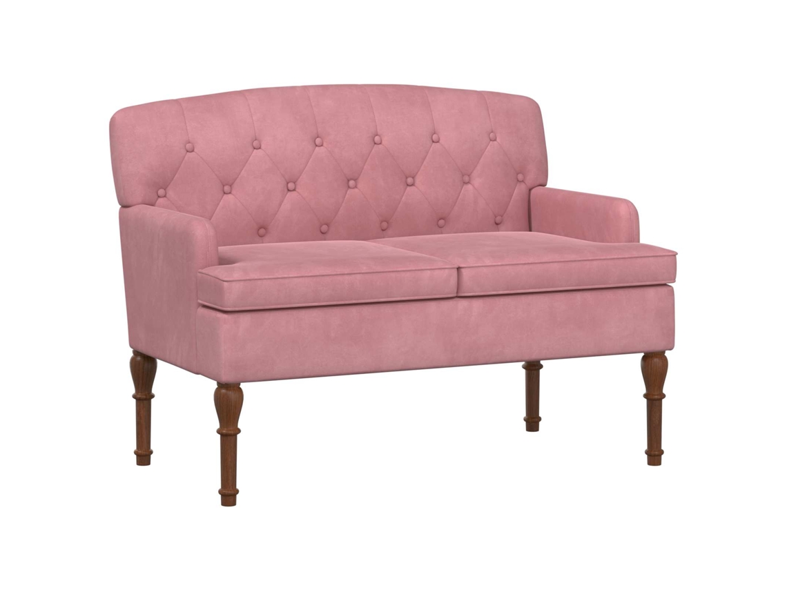 Conjunto 1 Pernas Torneadas Vidaxl Rosa Veludo (111 X 65 X 79 Cm)