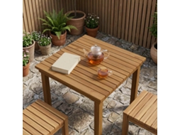 Vidaxl Tampo De Mesa 60 X 60 X 3,5 Cm Quadrado Madeira De Teca Sólida