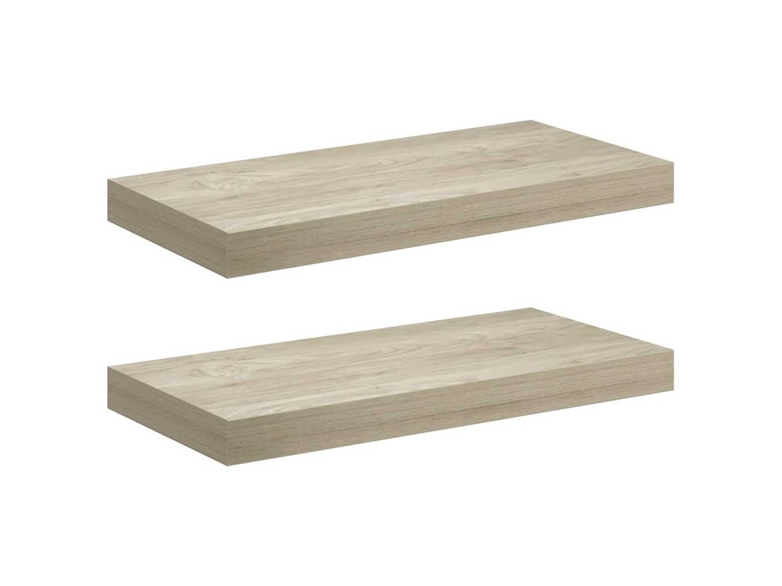 Prateleiras de Parede Suspensas 2 Pcs 50x23x3,8cm MDF Carvalho MAISON EXCLUSIVE
