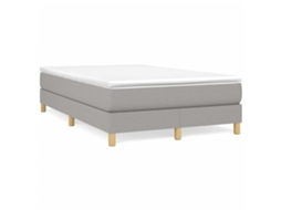 Vidaxl Cama Boxspring Com Colchão 120x190 Cm Tecido Cinzento-claro