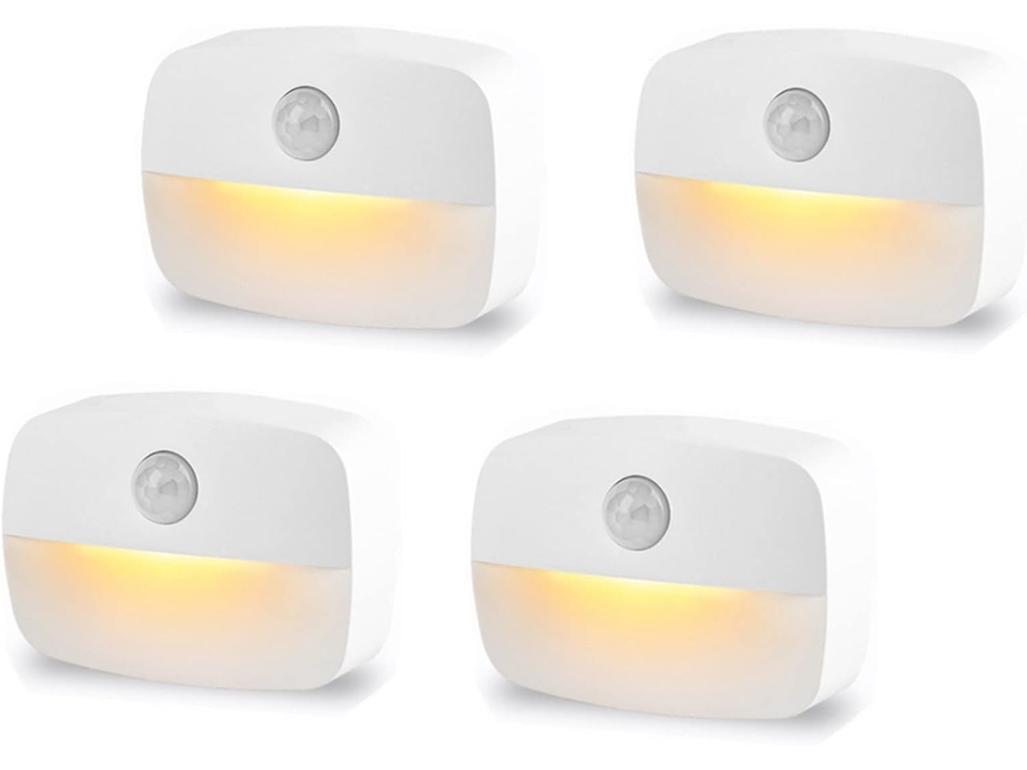 Pacote com 4 luzes com sensor de movimento interno, luz noturna com sensor de movimento, 3 Slowmoose