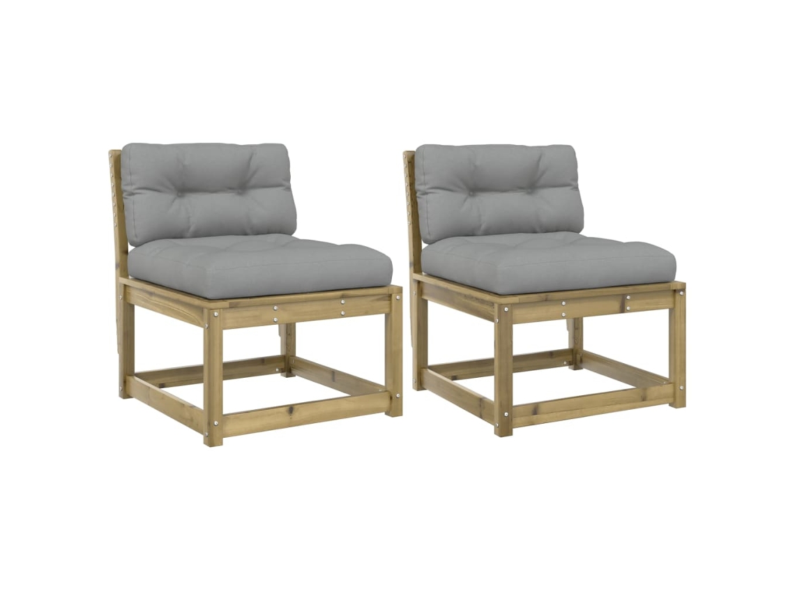 Garden Sofa, Garden Sofas Vidaxl Marrom Madeira De Pinho Impregnada (com Almofadões)