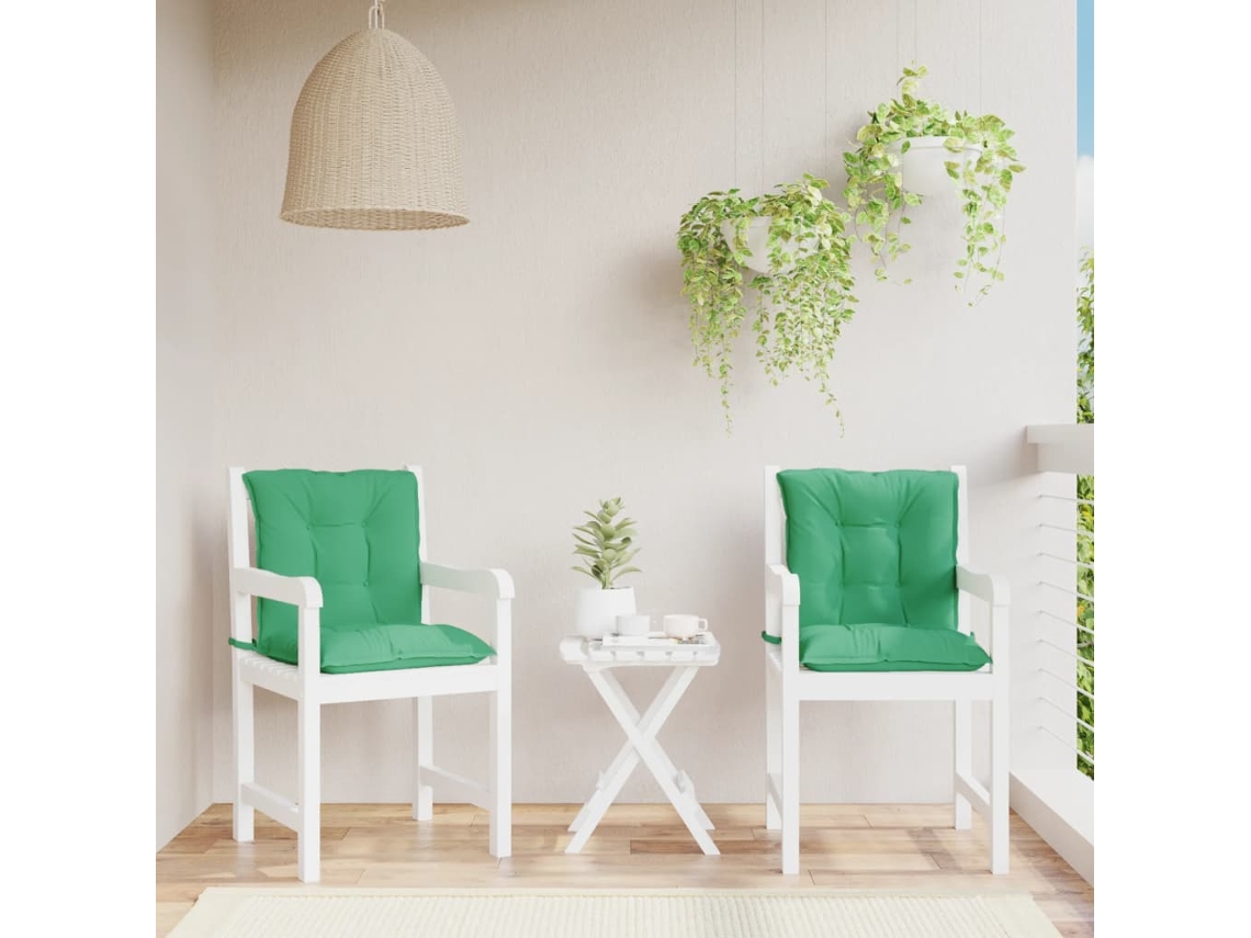 Vidaxl Almofadões Lombares P/ Cadeiras De Jardim 2pcs Tecido Verde