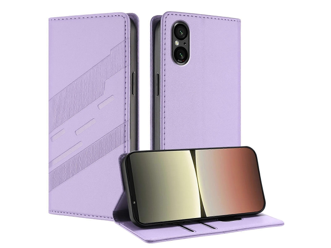 Capa De Celular Retrô De Couro Com Carteira Multifuncional Em Relevo