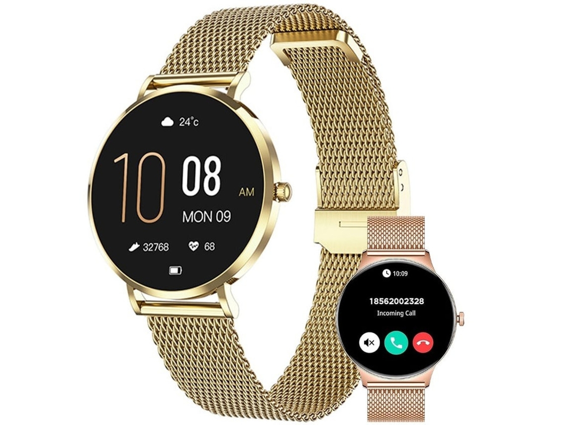 Relógio Inteligente Yizhood Com Tela Amoled De 1,19 Polegadas, Caixa Ultrafina E Chamadas Bluetooth (dourado)