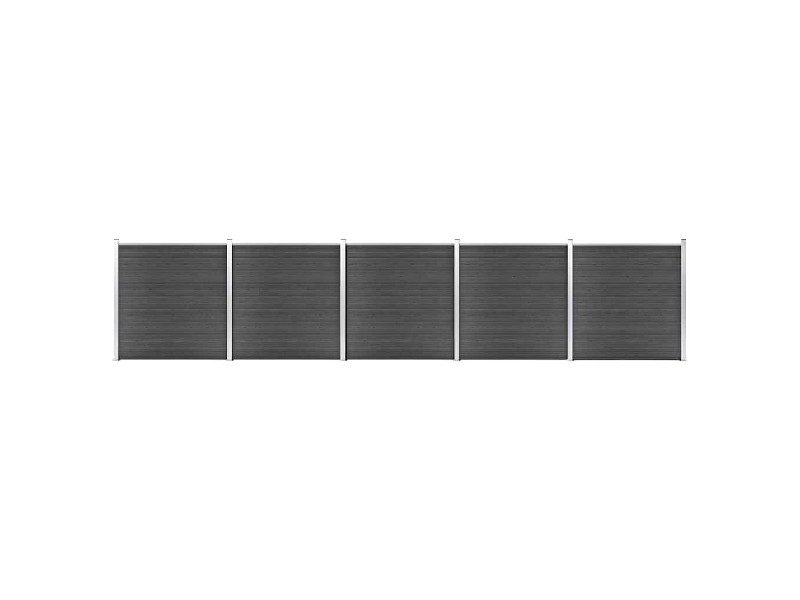 Vidaxl Conjunto De Painel De Vedação Wpc 872x186 Cm Preto