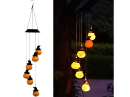 Sino de Vento Solar Led em Espiral com Abóbora para o Halloween CHABERLU
