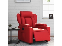 Poltrona reclinável elétrica couro artificial vermelho