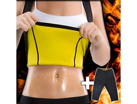 Colete Unissexo Mormark Térmica Queima Gordura Modelação Corporal Termo Shaper Poliéster Amarelo (l/xl)