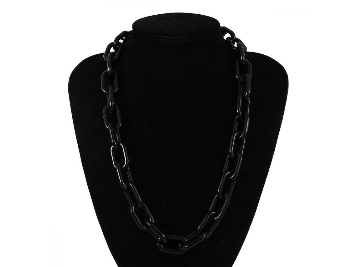 2026 pendientes de Collar de Acrílico Geométrico Exagerado para Mujer 62cm Choker Moda Trendy Negro