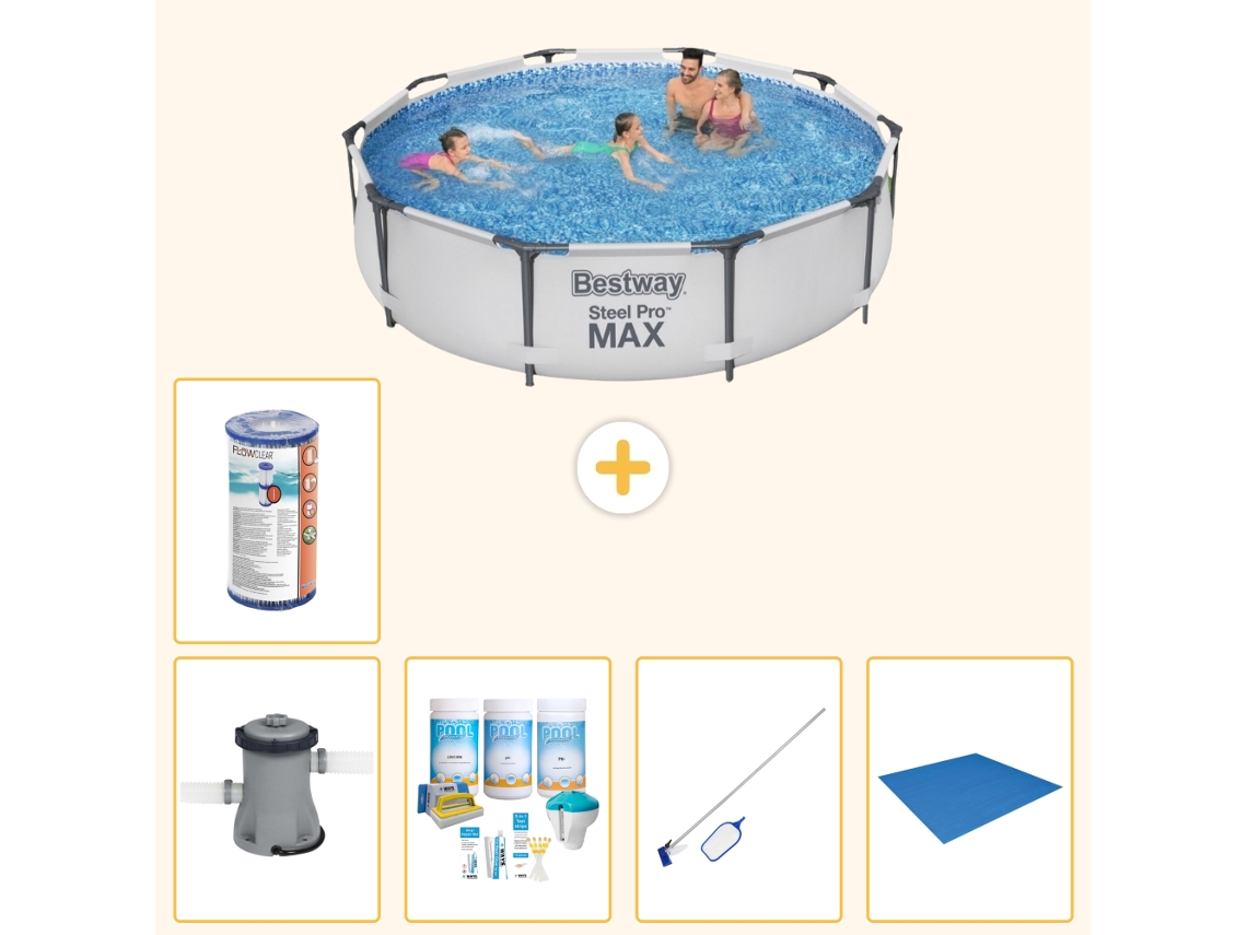 Piscina Bestway Steel Pro Max Redonda 305x76 Cm 6 peças S22136 BESTWAY