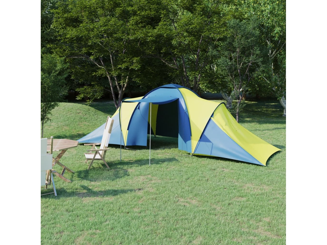 Vidaxl Tenda De Campismo Para 6 Pessoas Azul E Amarelo