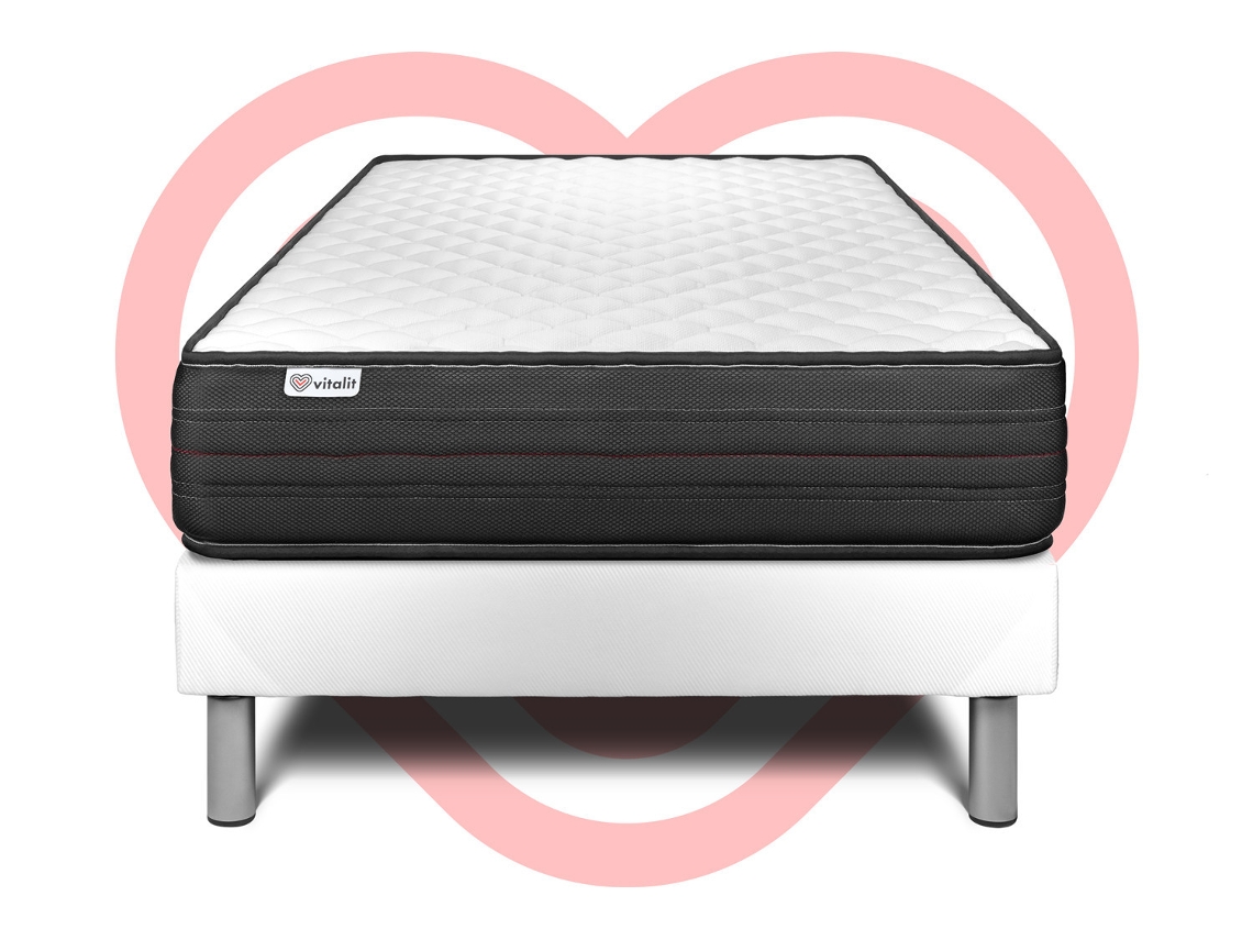Conjunto Vitalpower 120 X 200 Cm Somier Kit Branco