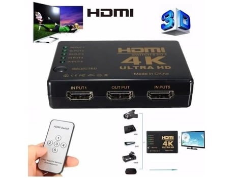 3d 4k 5 Portas Hdmi Switch Switch Divisor Hub Pr Dvd Hdtv 1080p