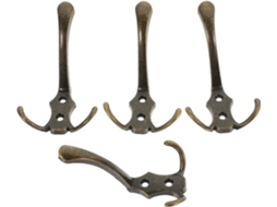 Conjunto De 4 Ganchos Parede Metal Com Parafusos Para Banheiro E Lavanderia, Cor Café, Resistentes À Ferrugem