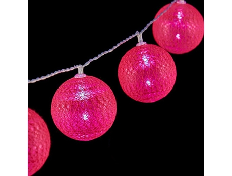 Grinalda de Esferas LED Ø 6 cm Rosa-escuro (2 m)