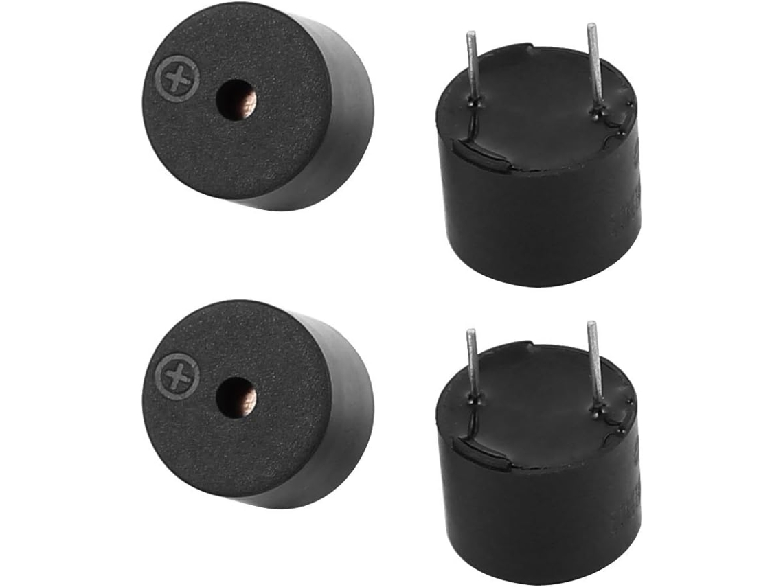 4 Unidades de Buzzer Ativo Magnético 12v com Tom Contínuo Longo Alerta, 12mm X 9,5mm CHABERLU