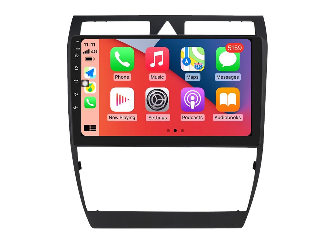Auto Rádio Carro Bluetooth Autoradio 8GB RAM 128G ROM CarPlay Navegação GPS Ecrã Táctil RoverOne para Audi A6 C5 1997-2004 S6 2 1999-2004 RS6 1 2002-2006 
