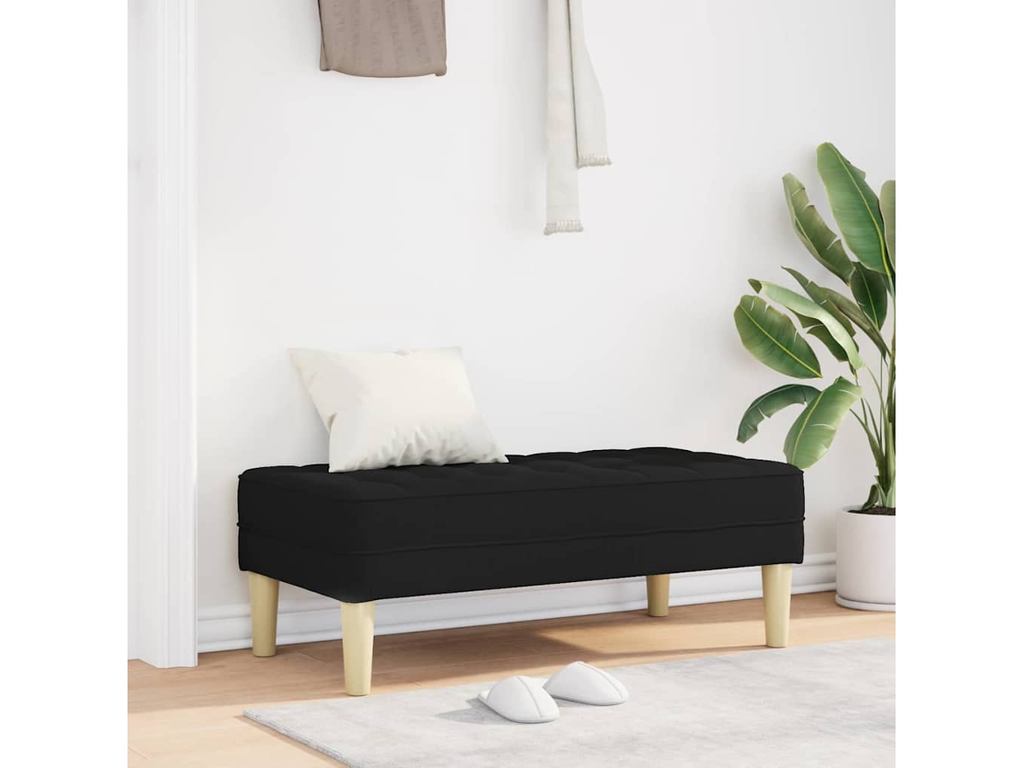 Vidaxl Banco Com Almofada Preto 113 X 57 X 39 Cm Tecido