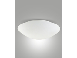 Plafonete Pandora E27 2x75w em Metal e Vidro Soprado Branco, Diâmetro 460mm, Compatível com Smart Luce FABAS LUCE, Iluminação Elegante e Moderna