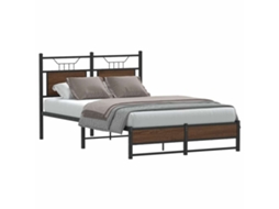 Vidaxl Estrutura Cama S/ Colchão Derivados Madeira Carvalho Castanho