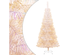 Vidaxl Árvore Natal Artificial + Pontas Iridescentes 240 Cm Pvc Branco